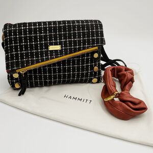 Hammitt Dillon Small – Midnight Trellis – Brushed Gold Hardware – 2 Straps – EUC